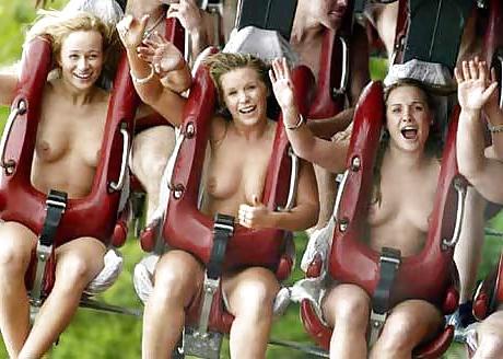 4P Nude in amusement park