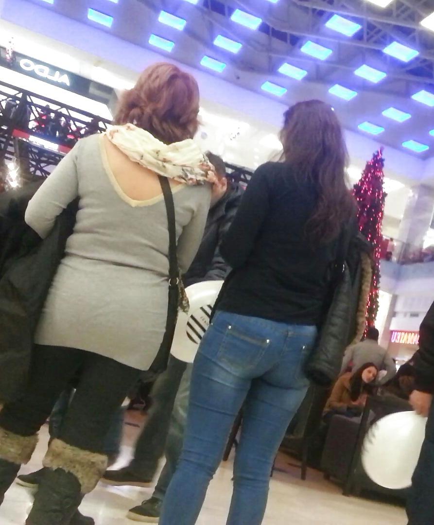 17P Spy sexy ass old + young in mall romanian