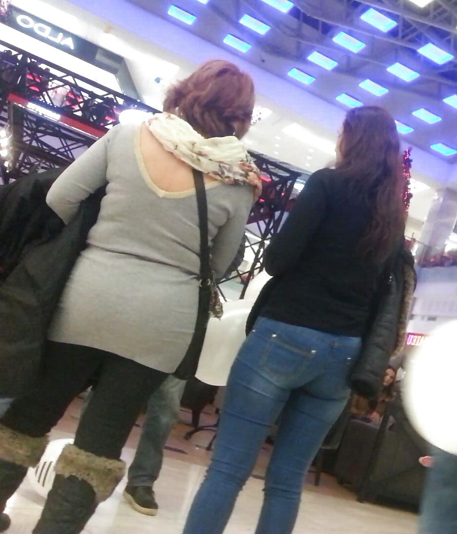 17P Spy sexy ass old + young in mall romanian