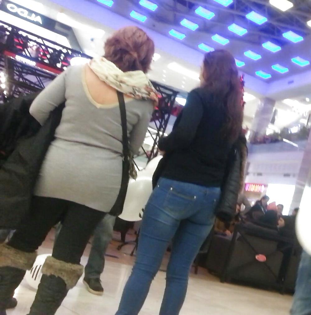 17P Spy sexy ass old + young in mall romanian