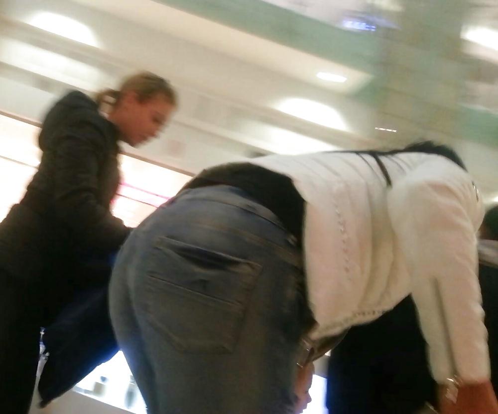 17P Spy sexy ass old + young in mall romanian