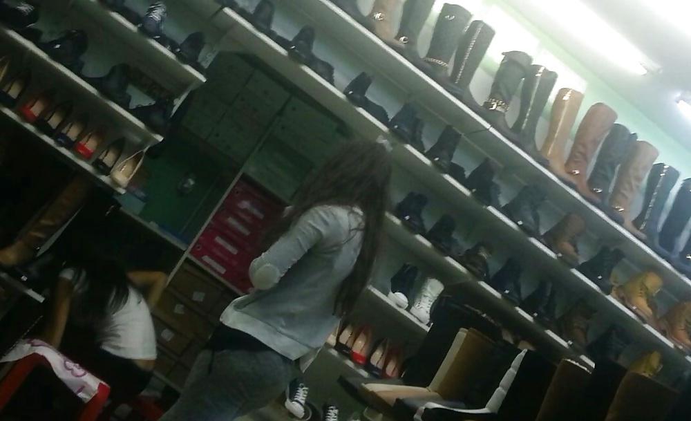 22P Spy sexy ass in shop romanian
