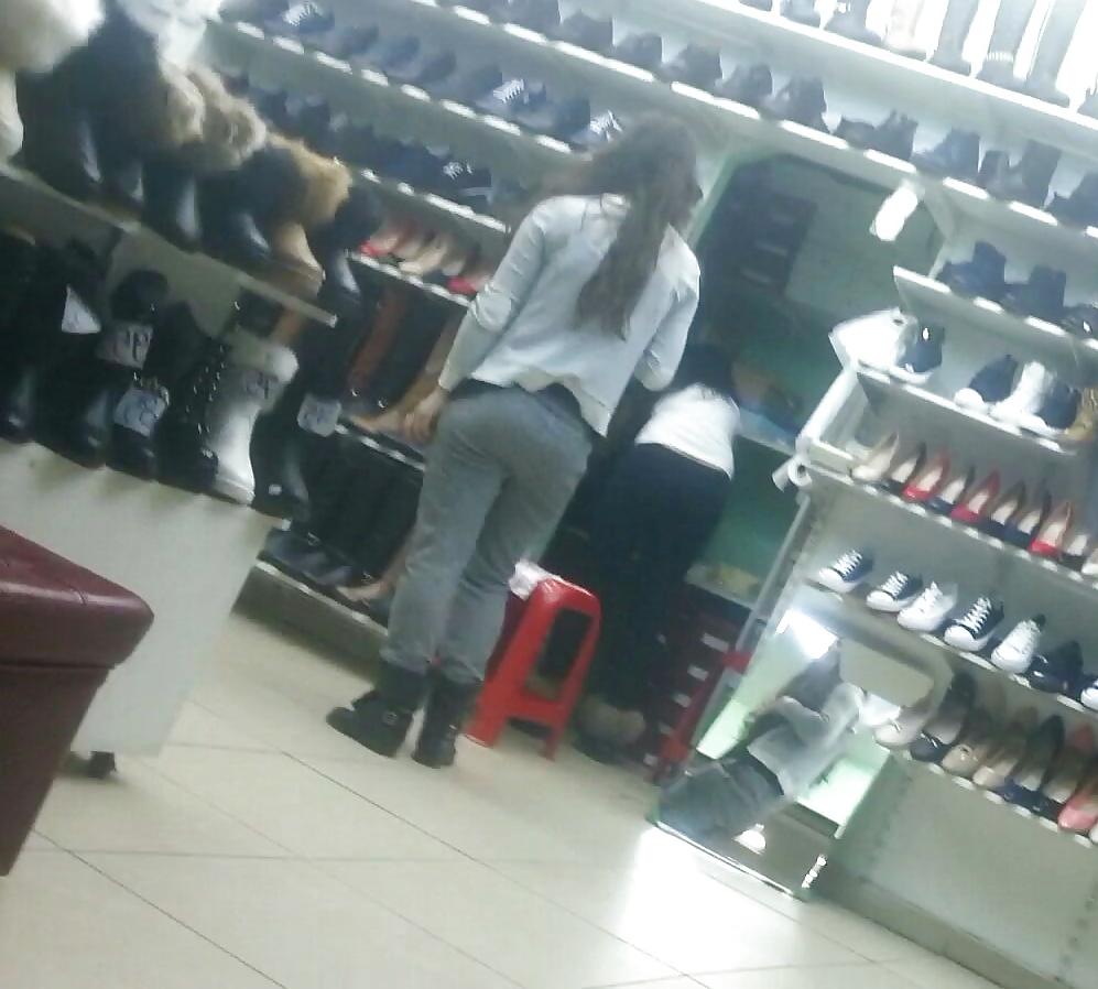 22P Spy sexy ass in shop romanian