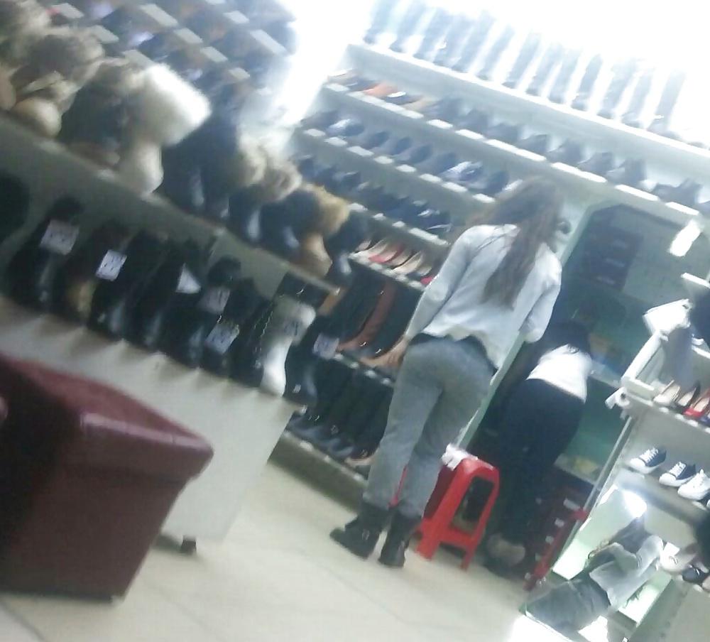 22P Spy sexy ass in shop romanian