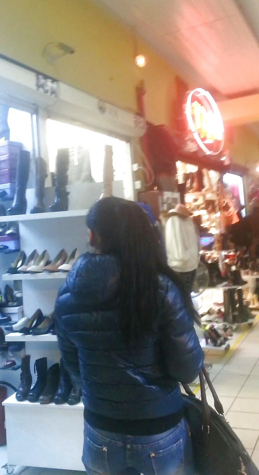 22P Spy sexy ass in shop romanian