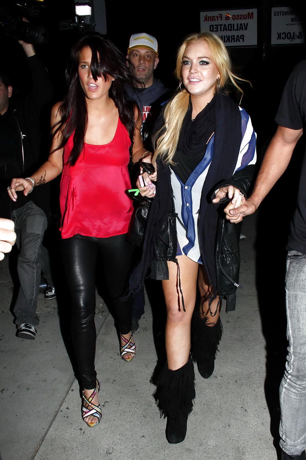 15P Lindsay Lohan leaves her hollywood home in a sexy mini-skirt