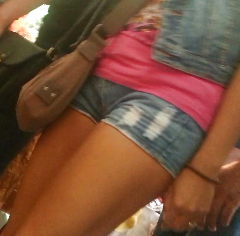 17P Spy sexy teens ass jeans shorts romanian