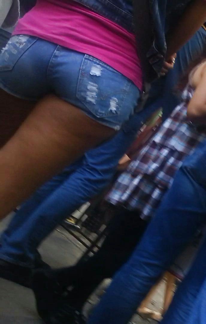 17P Spy sexy teens ass jeans shorts romanian