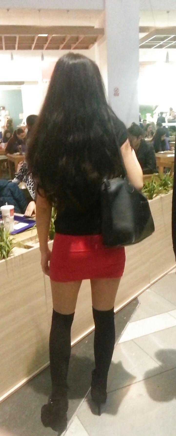 13P Spy mini skirt sexy teens in mall romanian