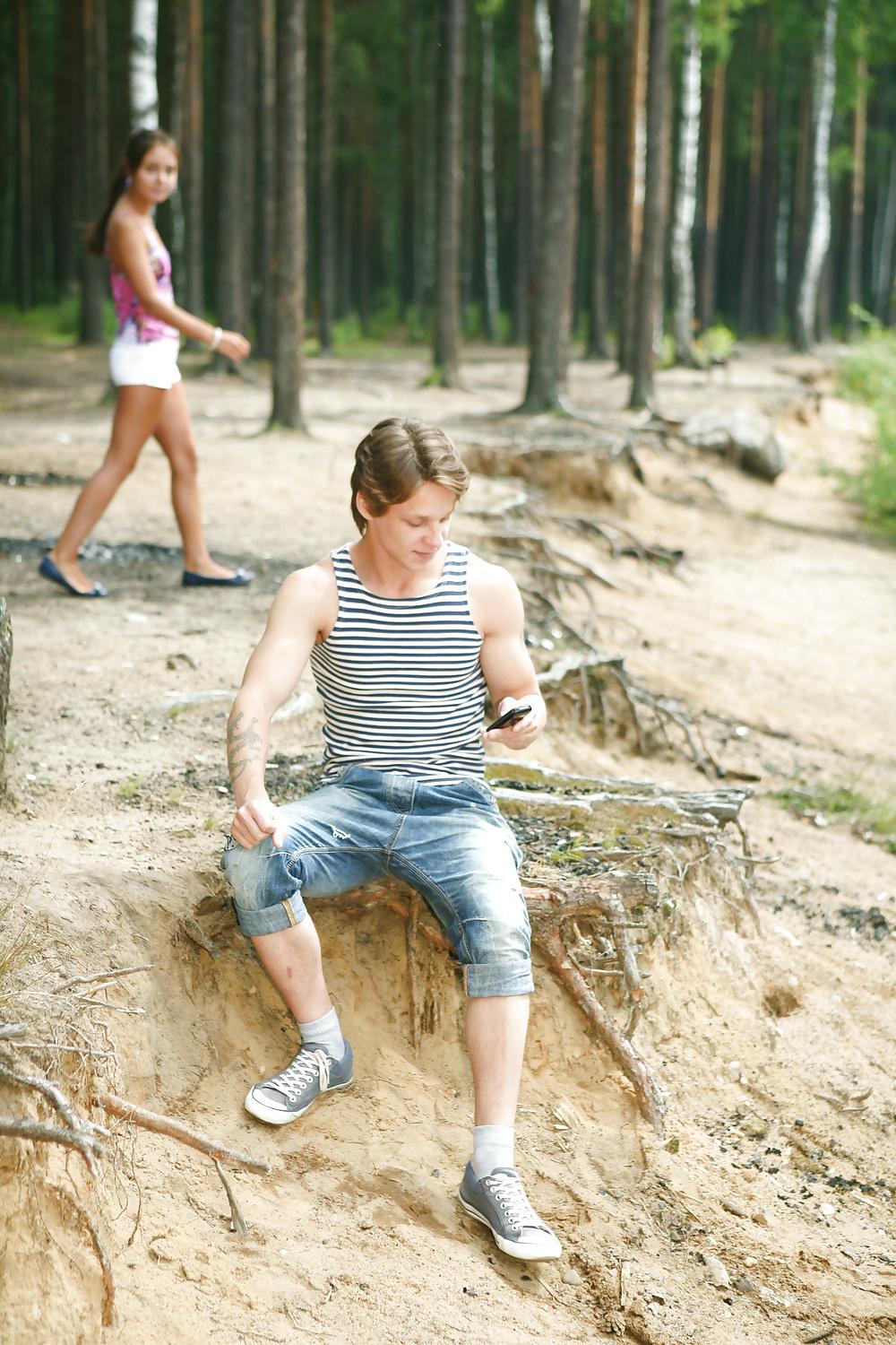 25P Teen Couple in the woods