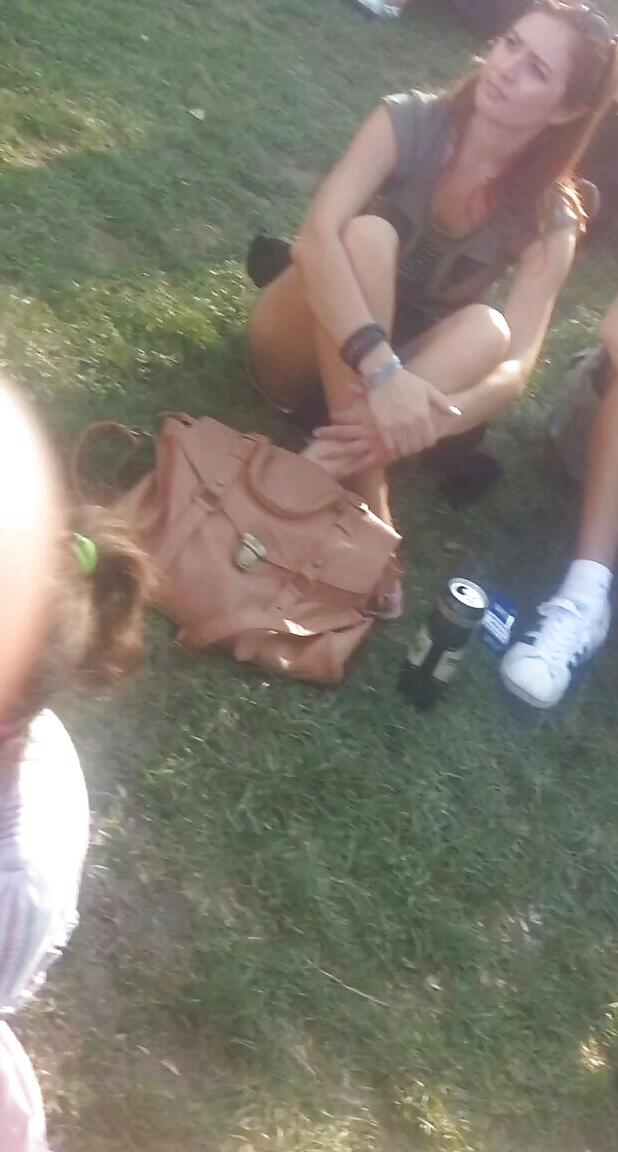 25P Spy sexy women in green grass romanian