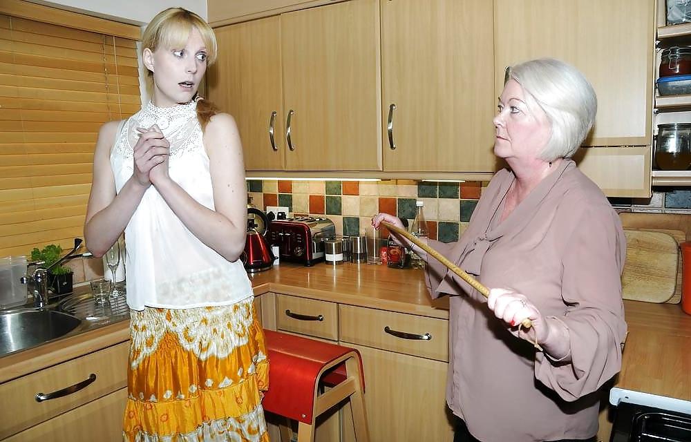 23P White panties 2:Disciplined in the kitchen.