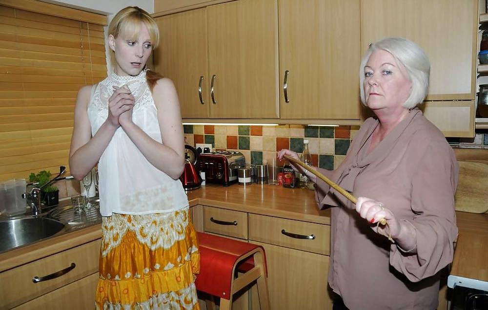 23P White panties 2:Disciplined in the kitchen.