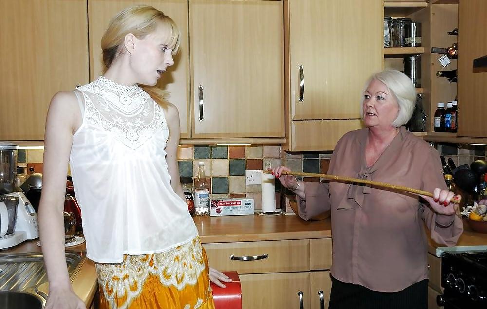 23P White panties 2:Disciplined in the kitchen.