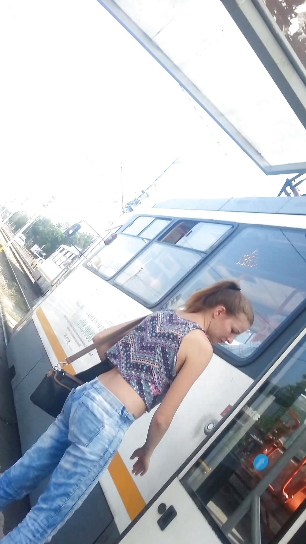 9P Spy sexy teens ass in station romanian