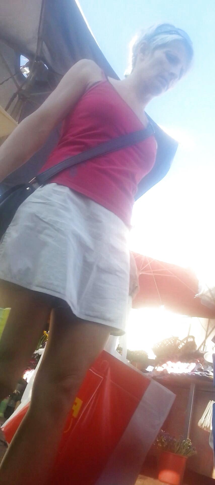 10P Spy sexy mature skirt and feet romanian