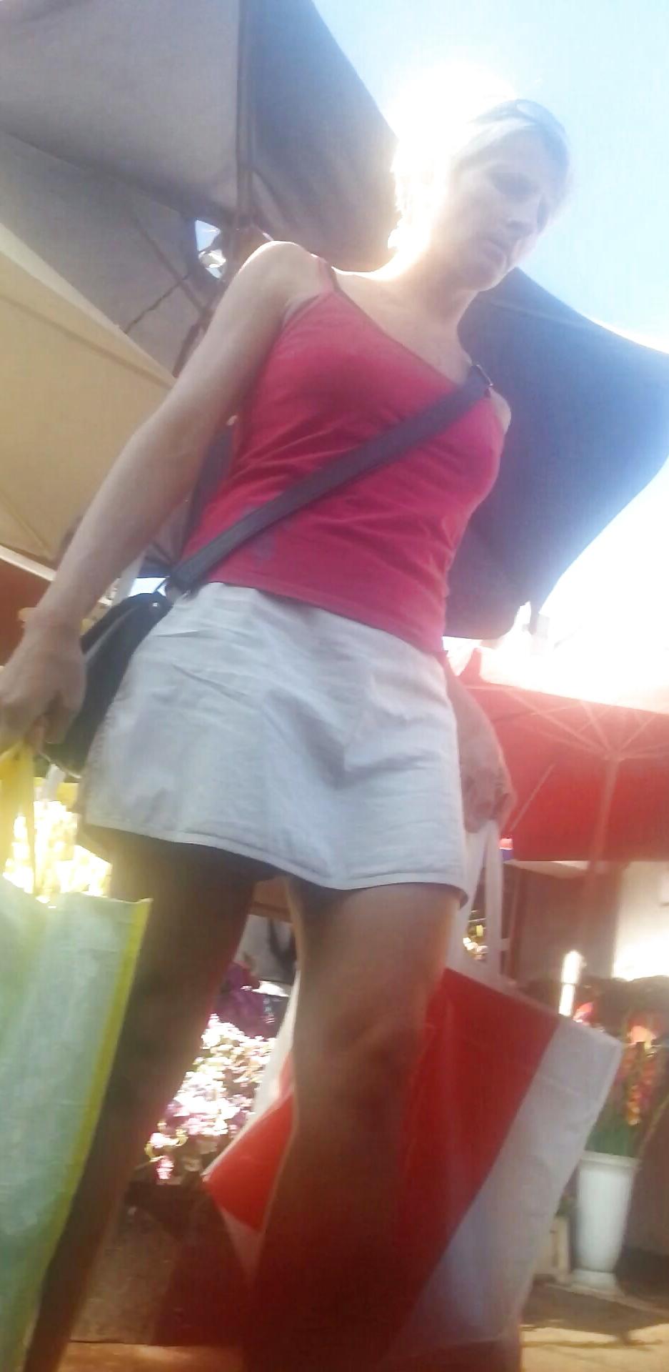 10P Spy sexy mature skirt and feet romanian