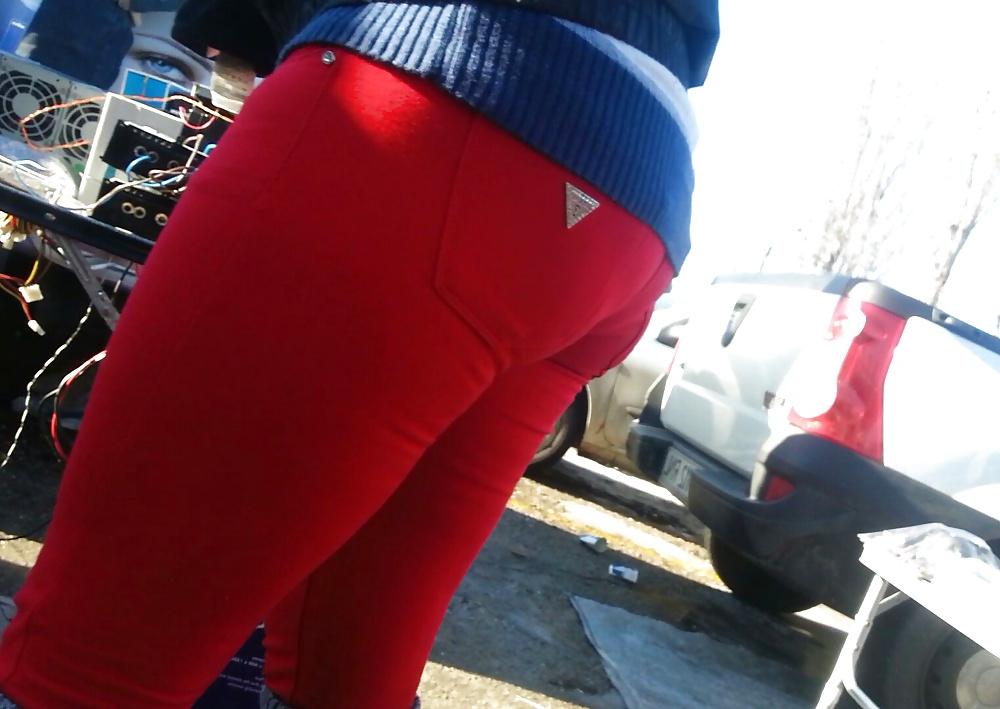 8P Spy sexy jeans red mature romanian