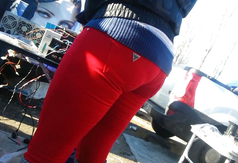 8P Spy sexy jeans red mature romanian