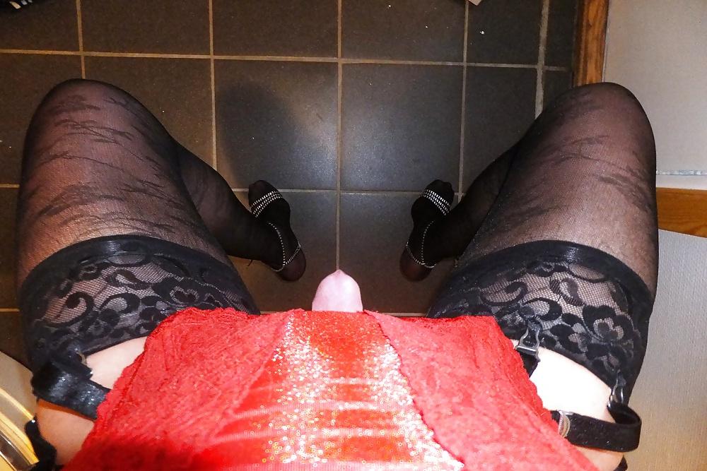 25P Heels,stockings & Red nails