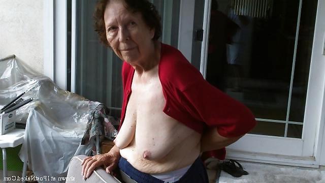 13P Old granny on the patio