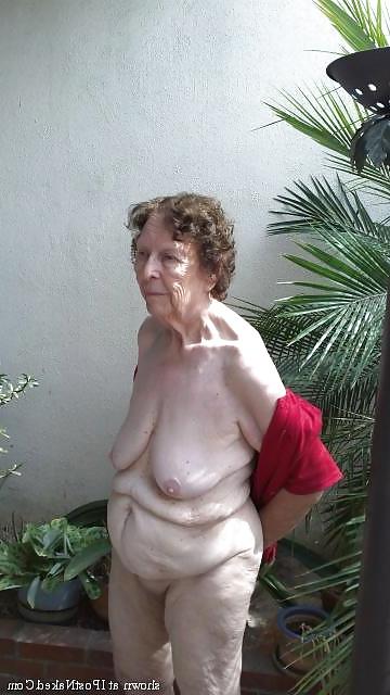 13P Old granny on the patio