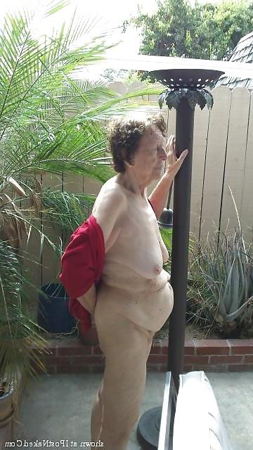 13P Old granny on the patio