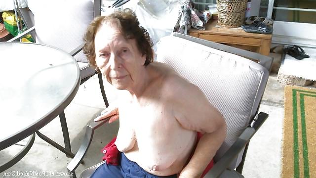 13P Old granny on the patio