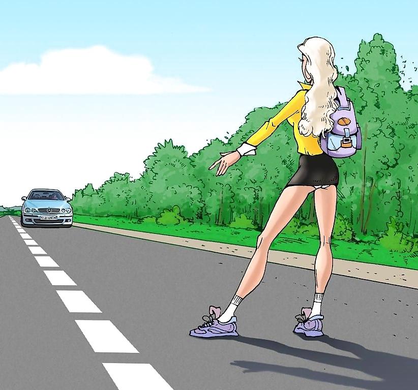 12P White panties 28:Comix hitch hiker.