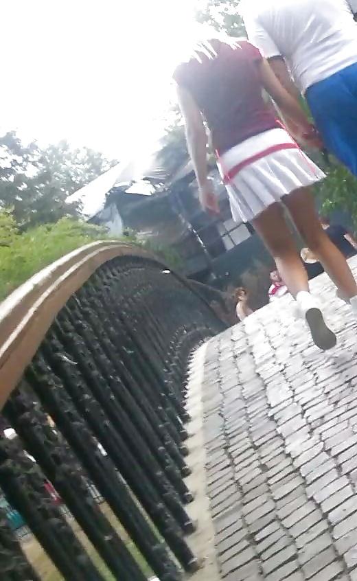 7P Spy sexy blonde skirt and feet romanian