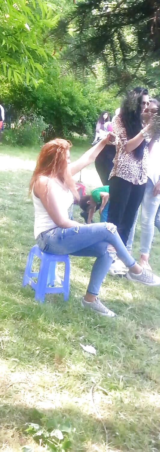 14P Spy sexy teens girls in green grass romanian