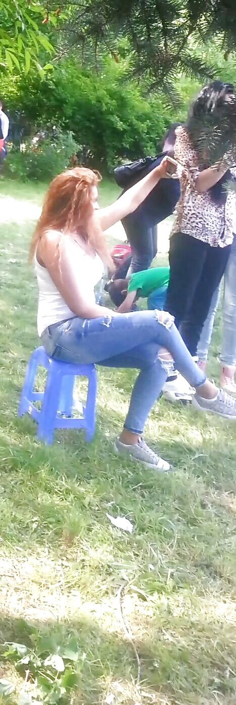 14P Spy sexy teens girls in green grass romanian