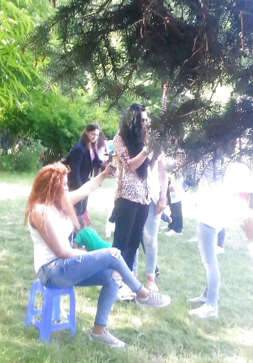 14P Spy sexy teens girls in green grass romanian