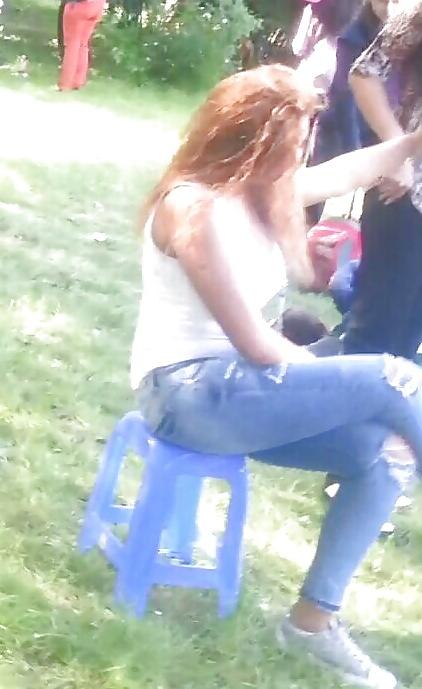 14P Spy sexy teens girls in green grass romanian