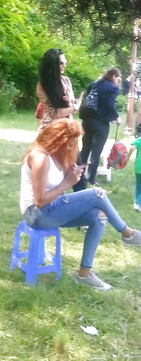14P Spy sexy teens girls in green grass romanian