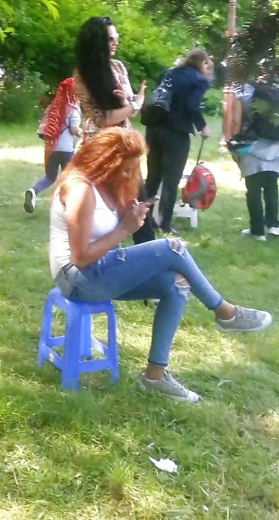 14P Spy sexy teens girls in green grass romanian