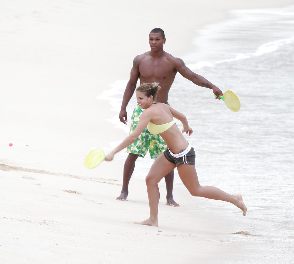 22P Gemma Atkinson Yellow Bikini Holiday in the Caribbean