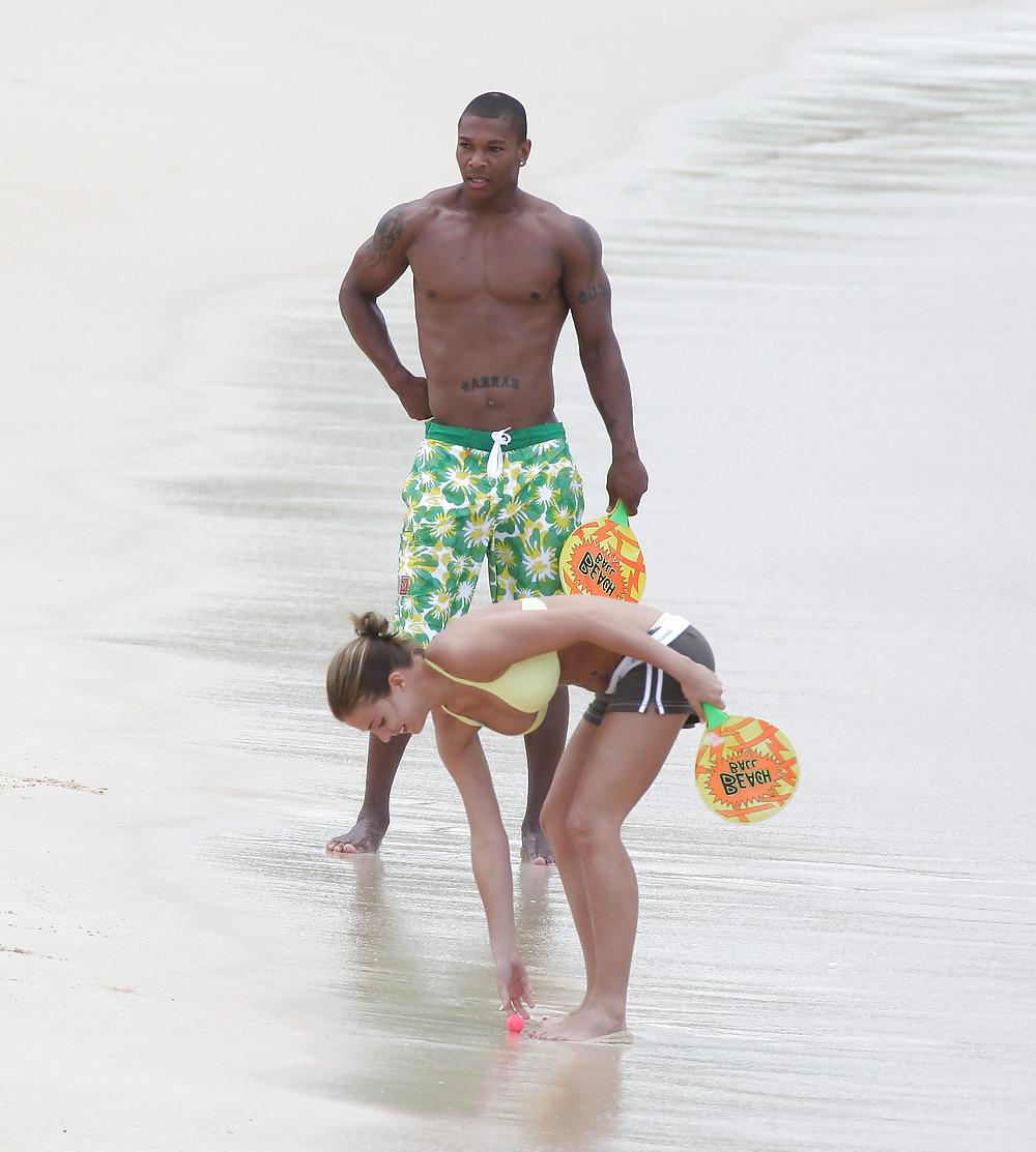 22P Gemma Atkinson Yellow Bikini Holiday in the Caribbean