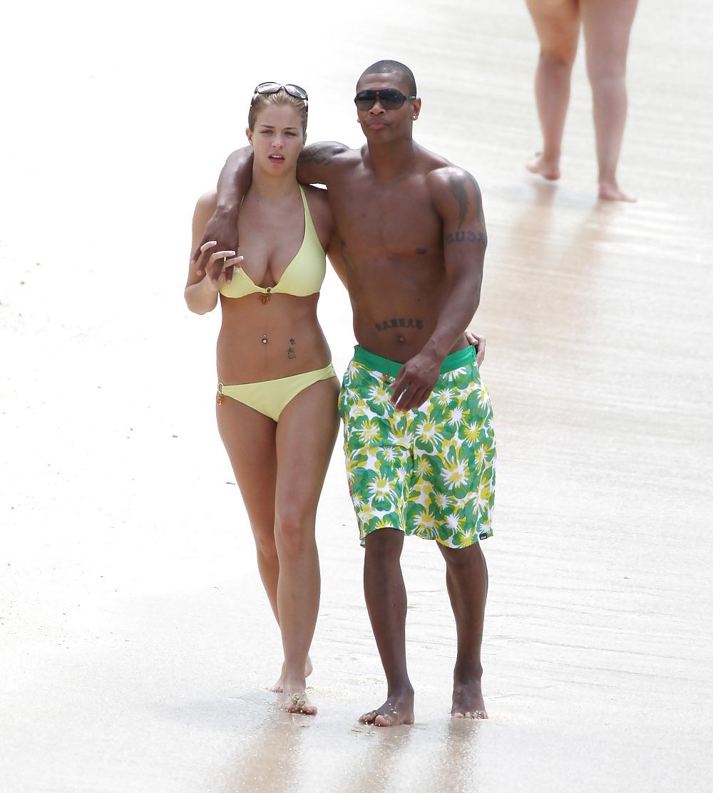 22P Gemma Atkinson Yellow Bikini Holiday in the Caribbean