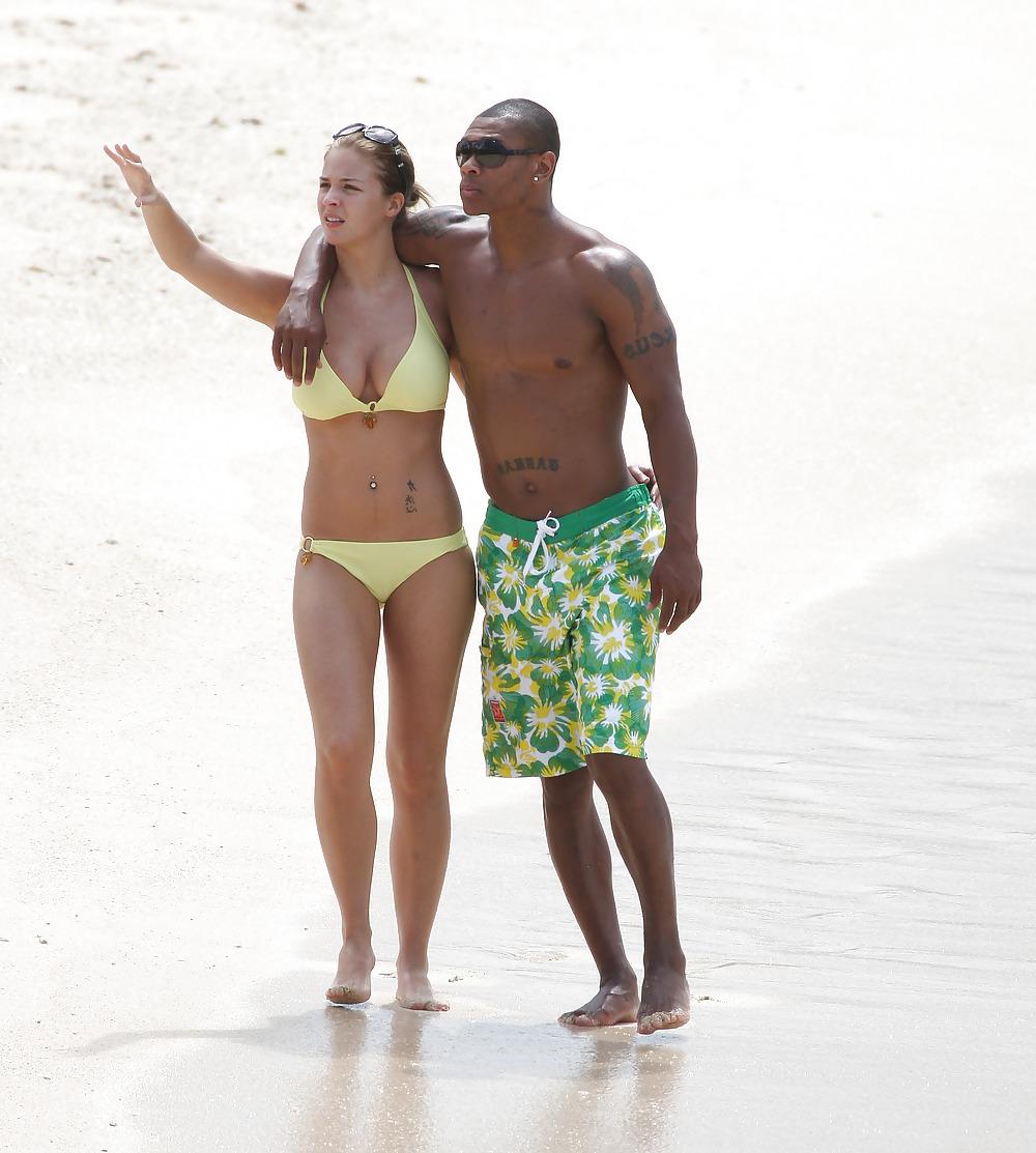 22P Gemma Atkinson Yellow Bikini Holiday in the Caribbean