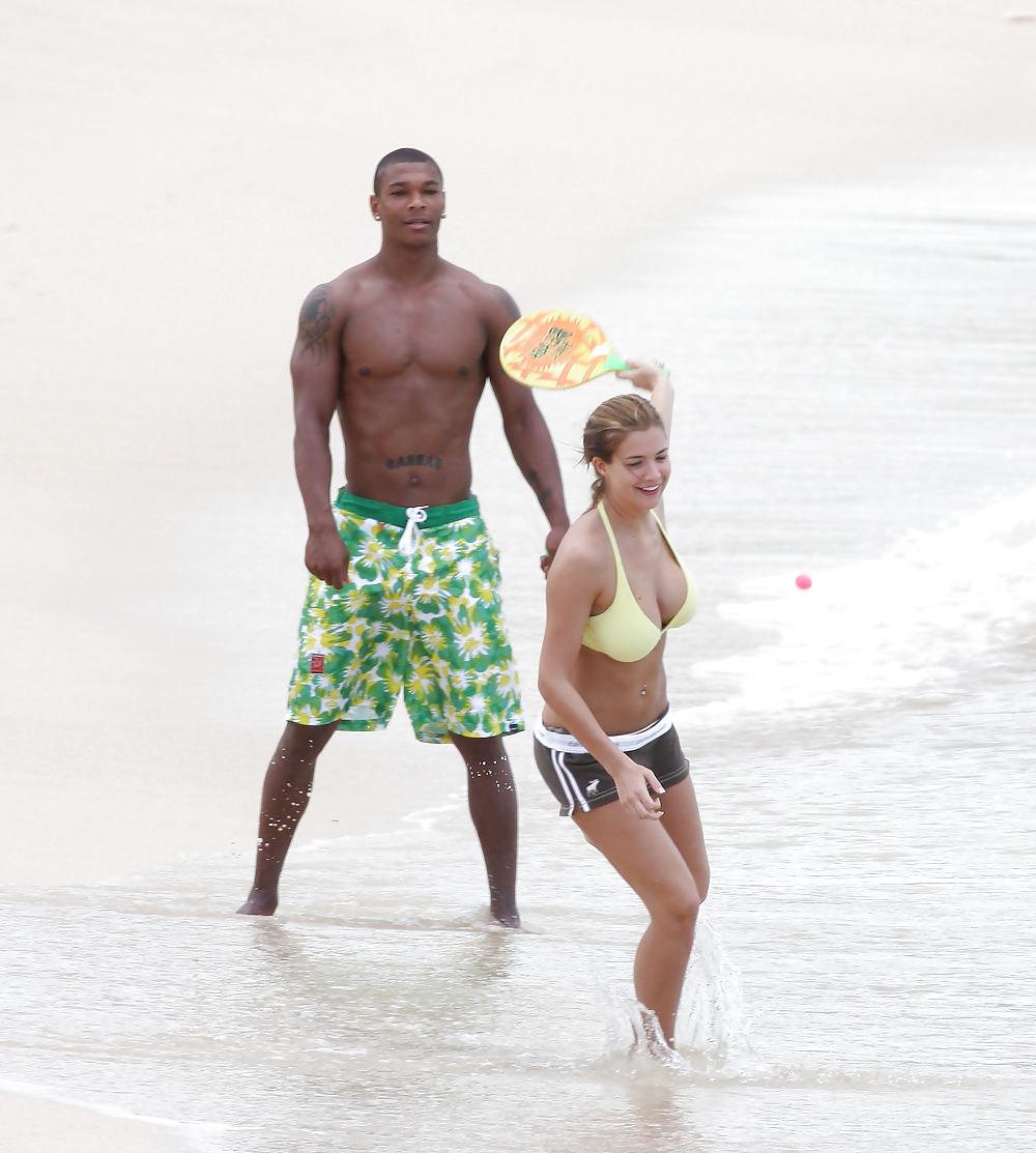 22P Gemma Atkinson Yellow Bikini Holiday in the Caribbean