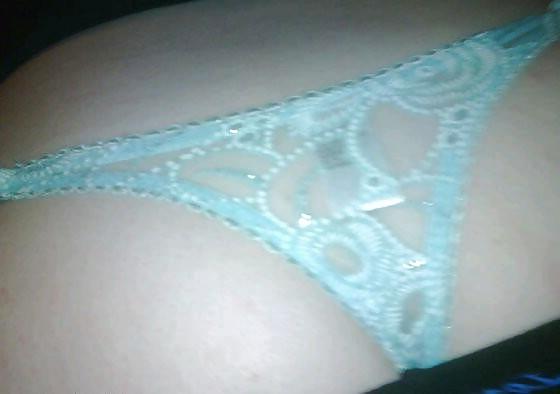 6P Green lace thong + pussy and asshole closeups