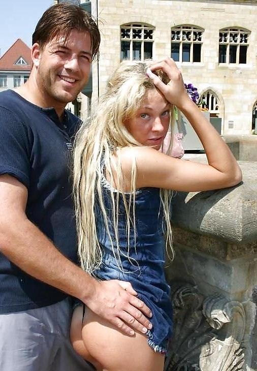 16P Couple flashing in the city by Sail