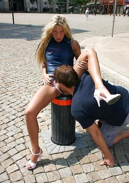 16P Couple flashing in the city by Sail