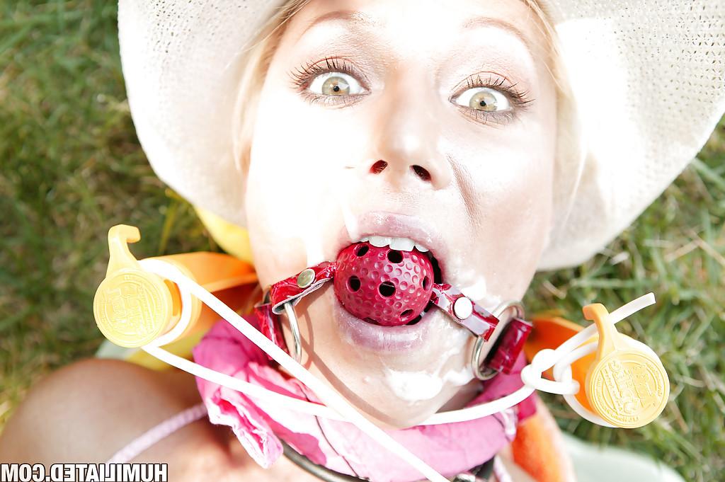 16P MILF babe Diana Doll gets a gag in her mouth and has hardcore BDSM sex