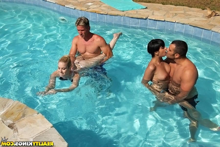 16P Coco Demal and her friend Nesty swimming with a handsome fellow