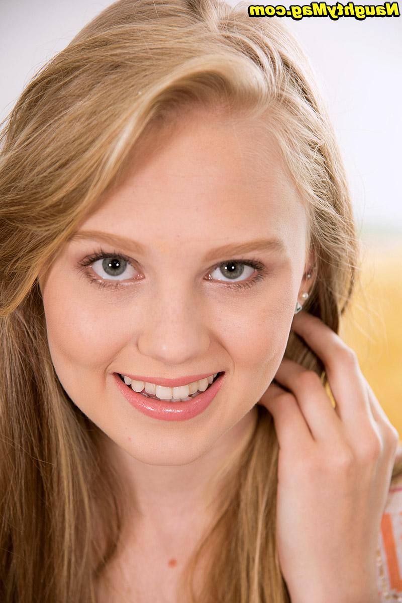 16P Tiny teen girl Lily Rader stripping down to thong underwear and socks on bed