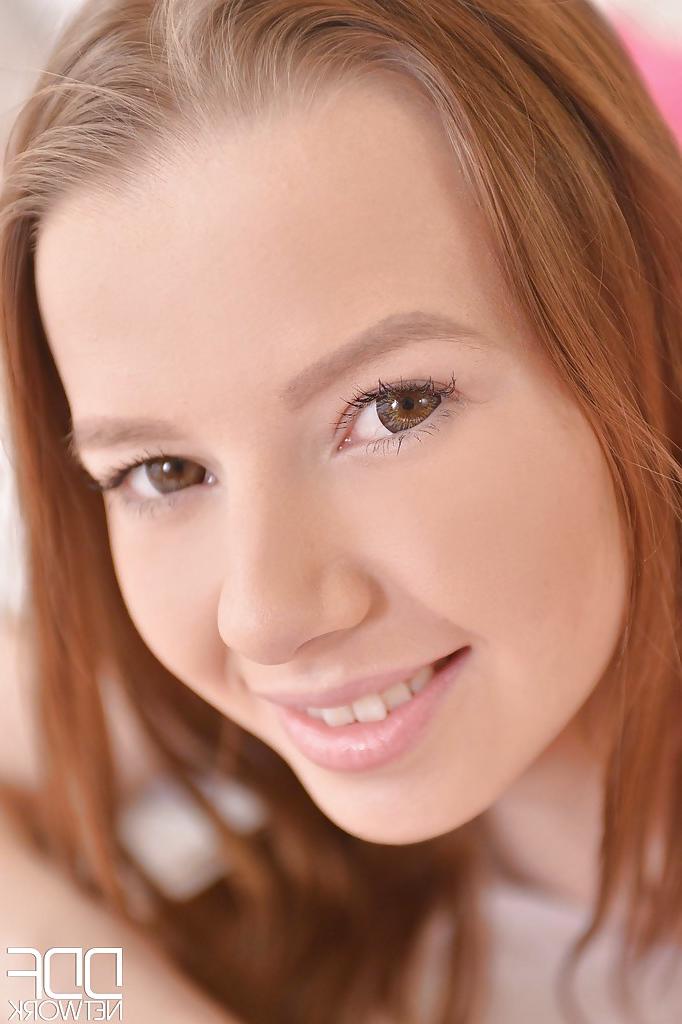 16P Young stunner Olivia Grace posing in cute socks and pink panties