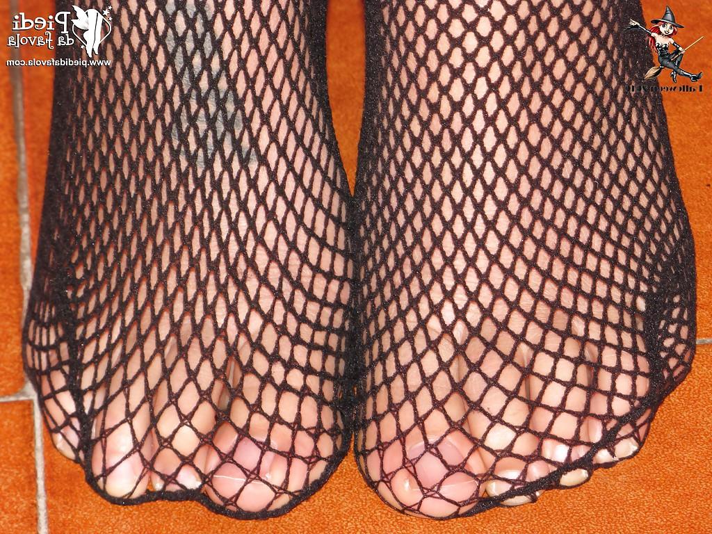 16P Sexy looking blonde babe in black fishnet Marlene is a doll