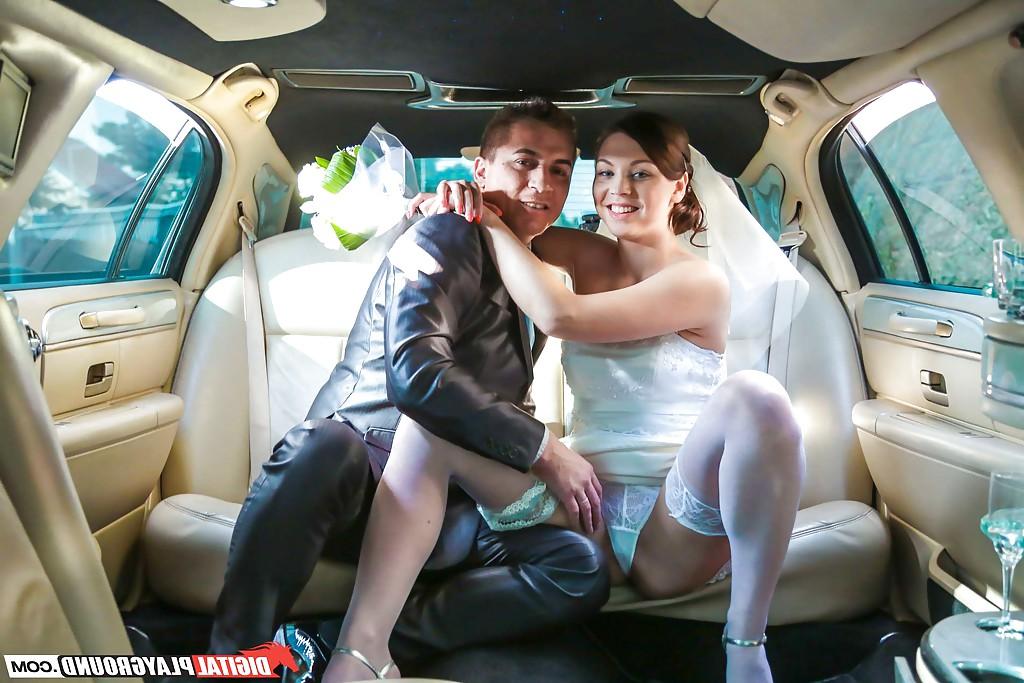 16P Euro bride Ornella Morgan taking cum in mouth from 2 cocks in wedding dress